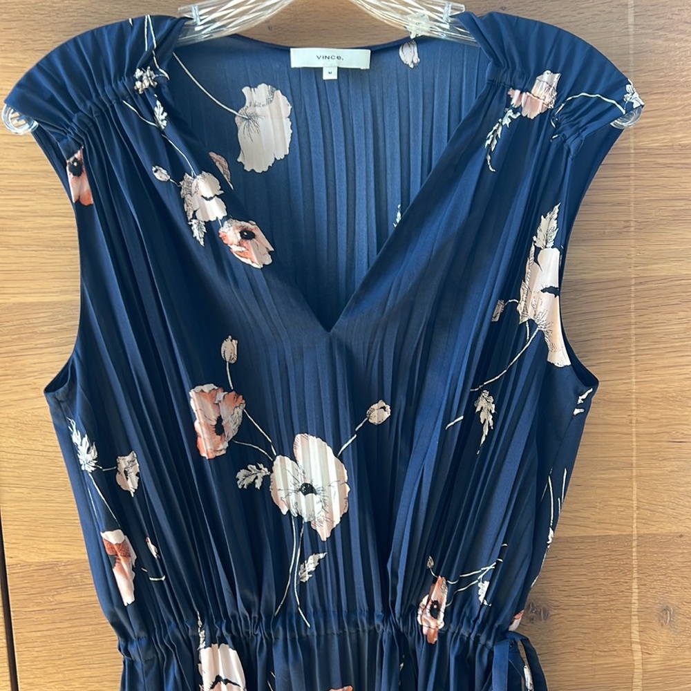 Vince Floral Pleated Dress Size M